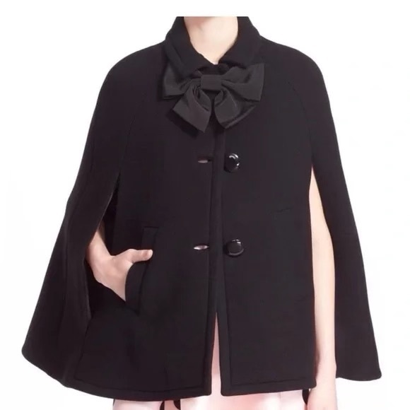 kate spade Jackets & Blazers - Kate Spade Black Wool Capelette